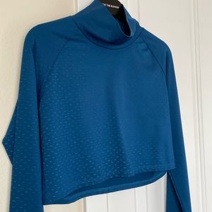 Oiselle Size Small Firecracker Mock Pullover Blue
